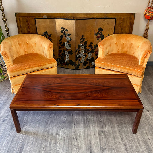 Mid Century Danish Rosewood & Teak Coffee Table By Vejle Stole Møbelfabrik