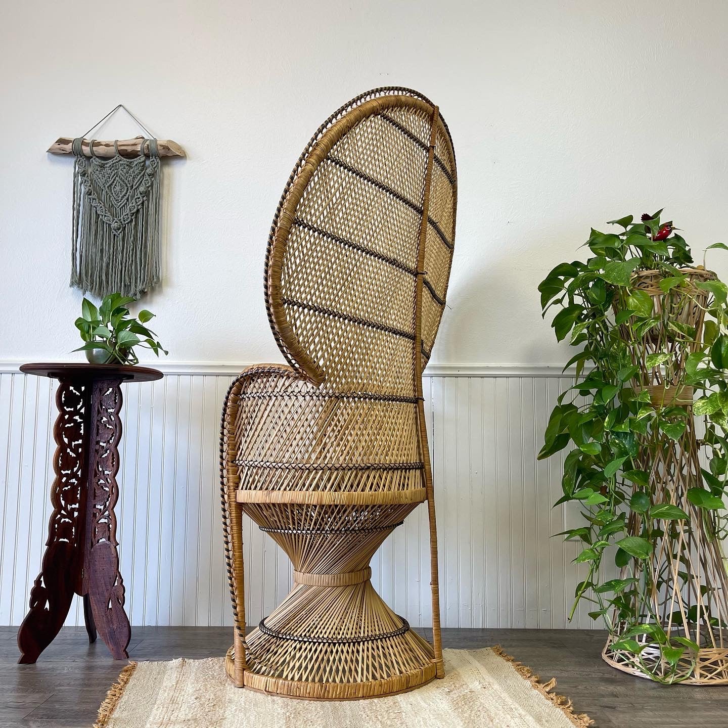 Vintage Peacock Throne Chair