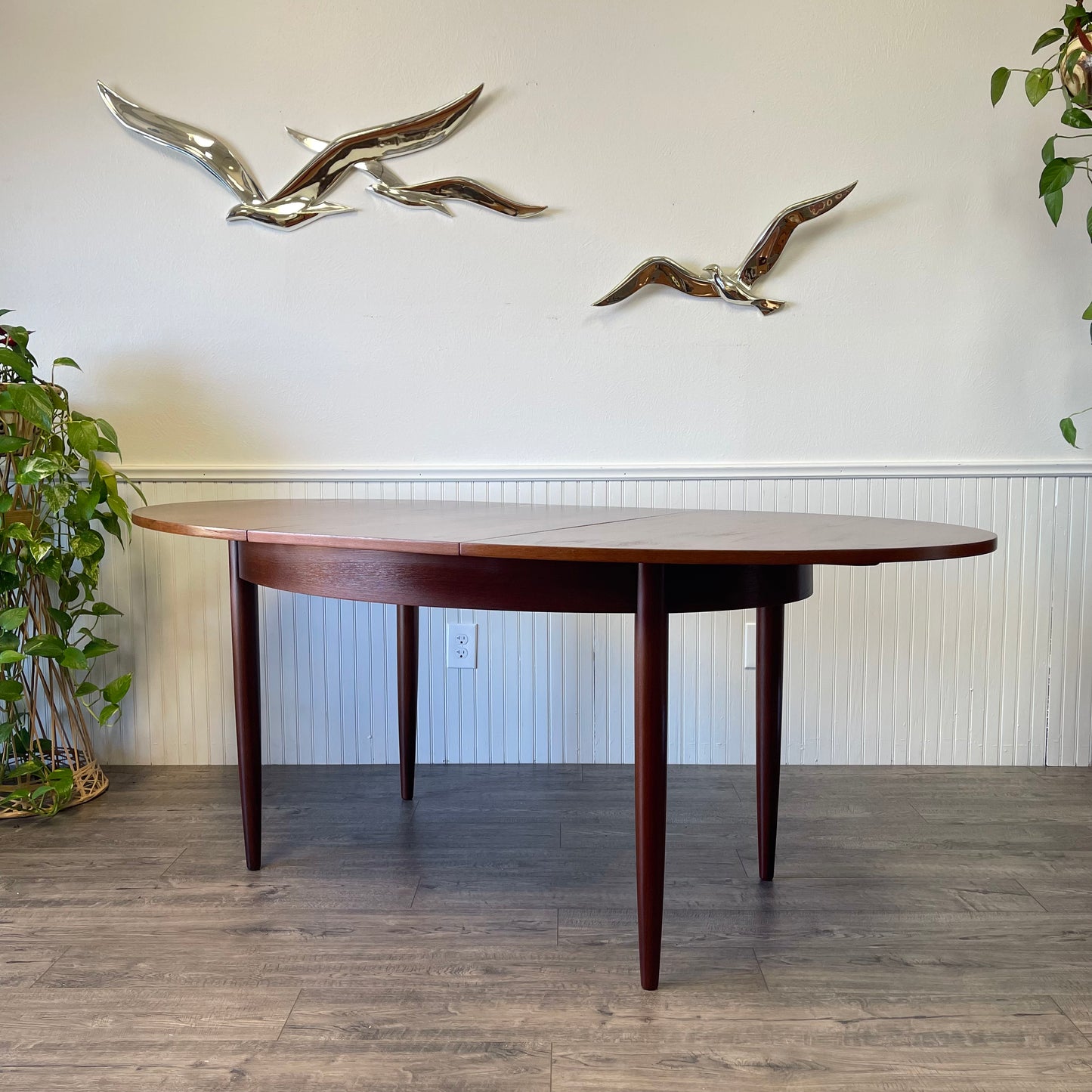 Mid Century Danish Teak Butterfly Leaf Table.