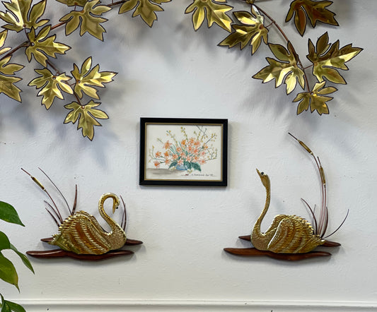 Vintage Metal Swans