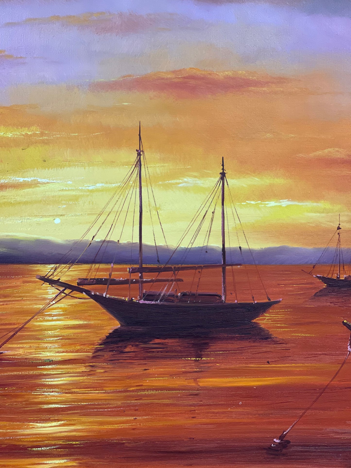 Sunset Scenery Oil Painting