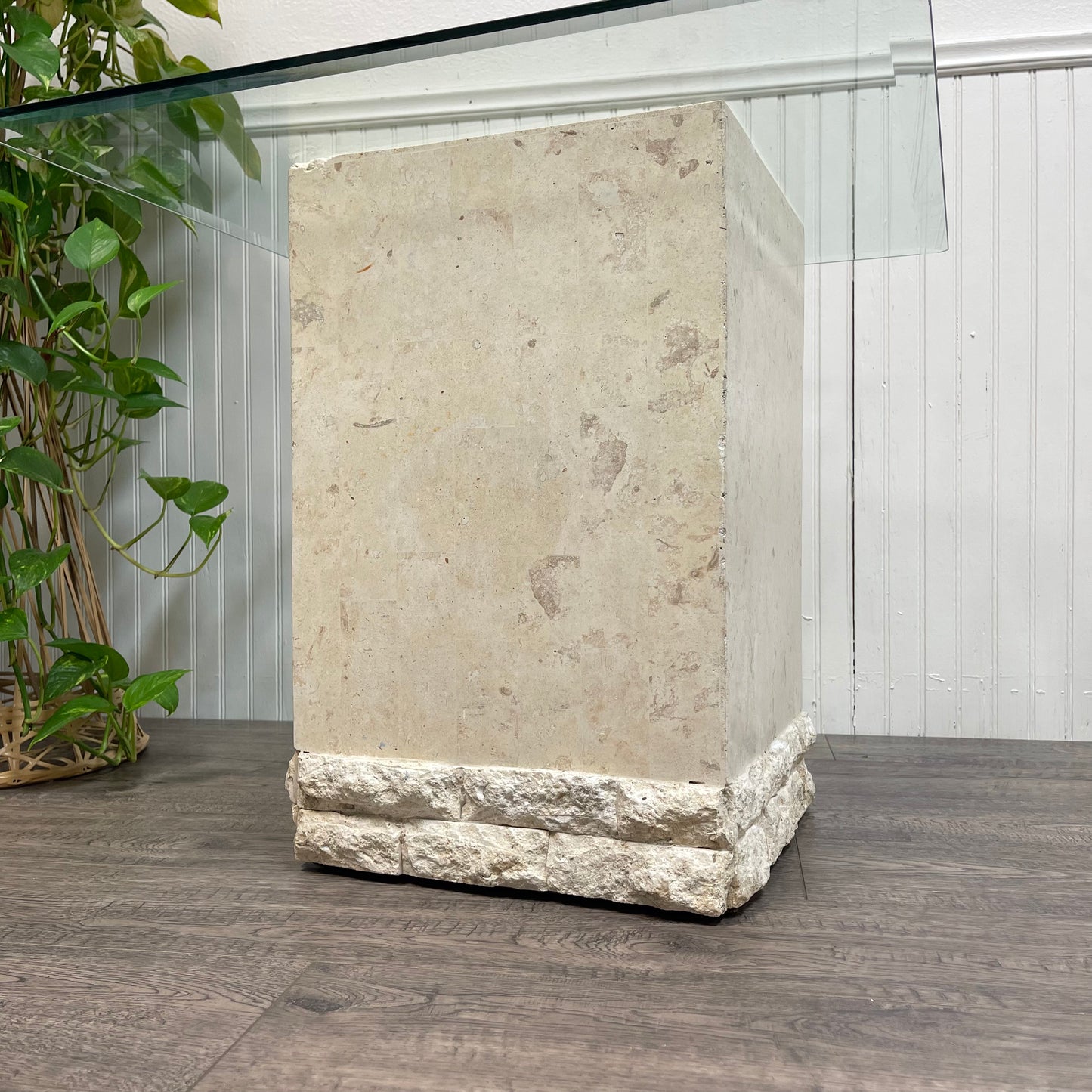 Tessellated Mactan Stone Side Tables