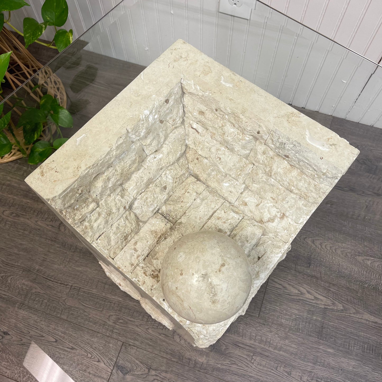 Tessellated Mactan Stone Side Tables