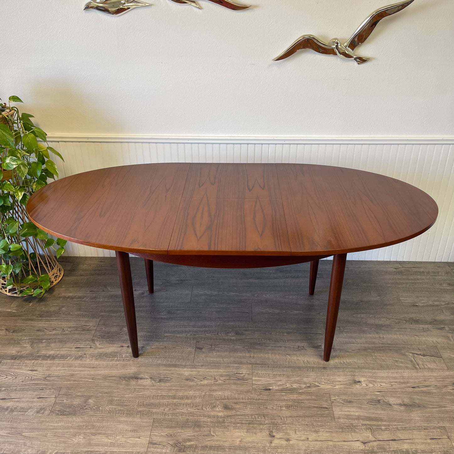 Mid Century Danish Teak Butterfly Leaf Table.