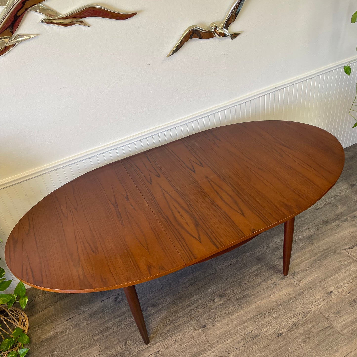 Mid Century Danish Teak Butterfly Leaf Table.