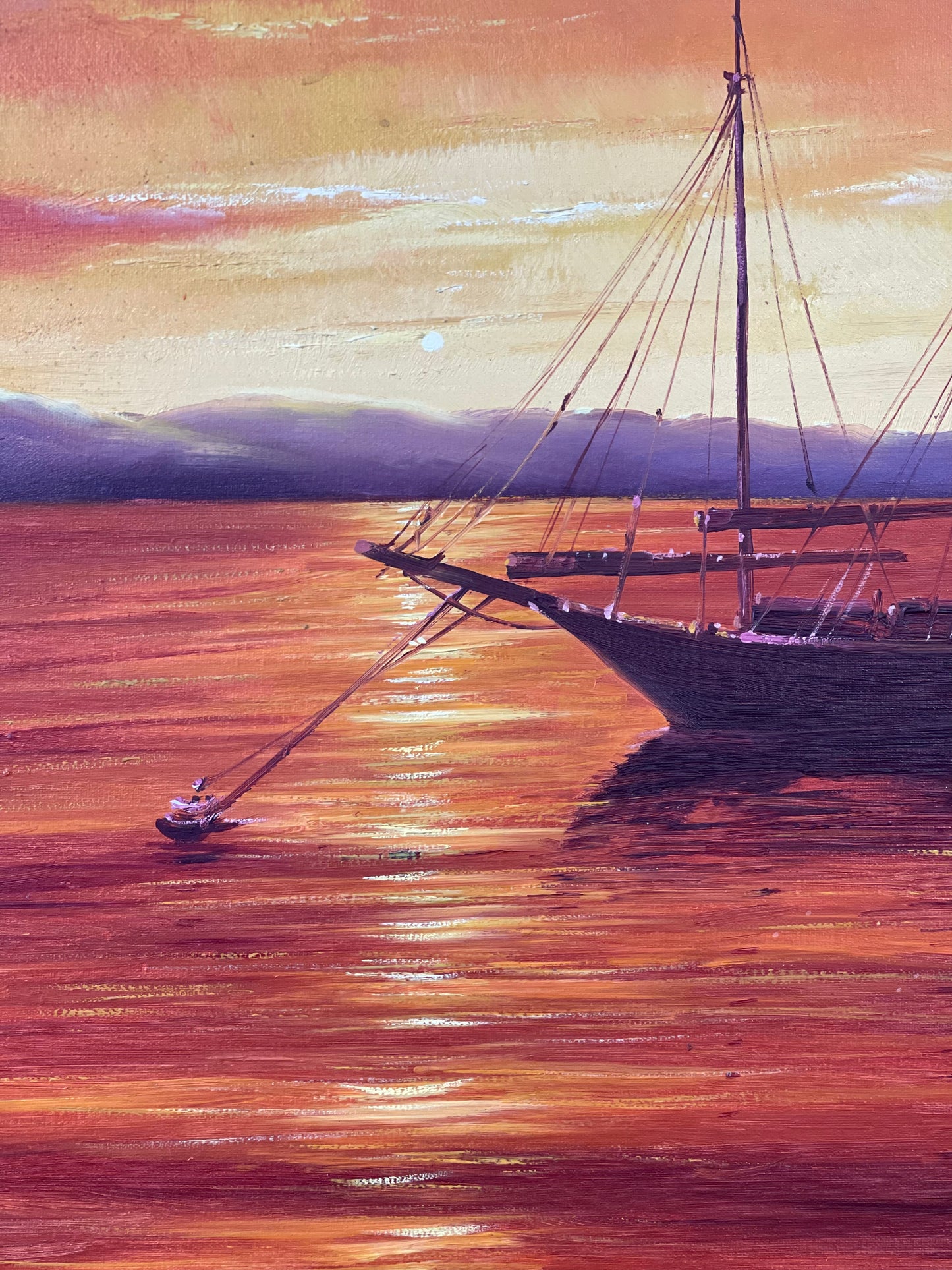 Sunset Scenery Oil Painting