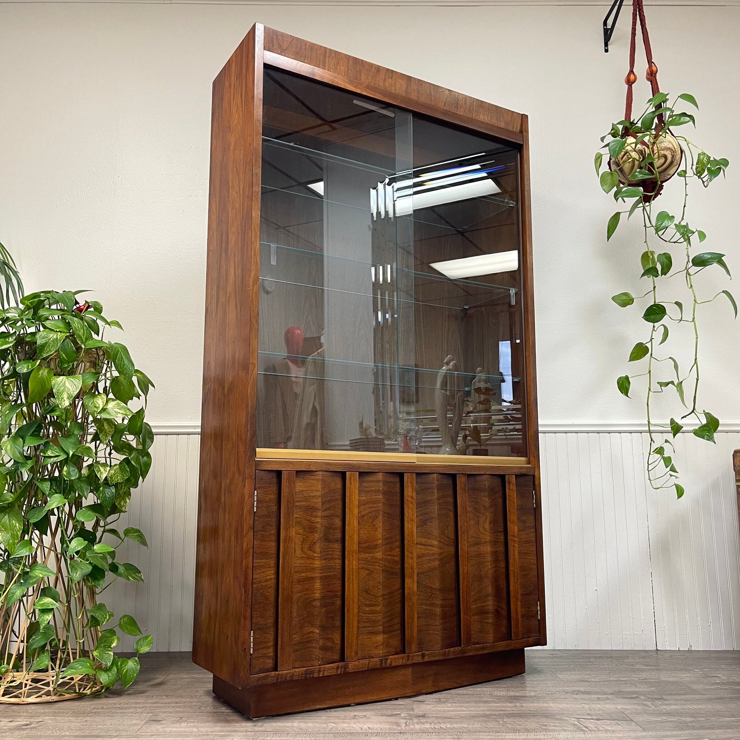 Mid Century Lighted China Cabinet, By Lane